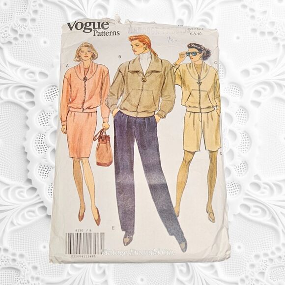 Vtg Vogue Sewing Pattern 8150 Fitting Jacket Skirt Pants 90s Sizes 6/8/10 Uncut - Picture 5 of 5